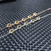 Natural Brazil yellow crystal real photo 925 silver inlay