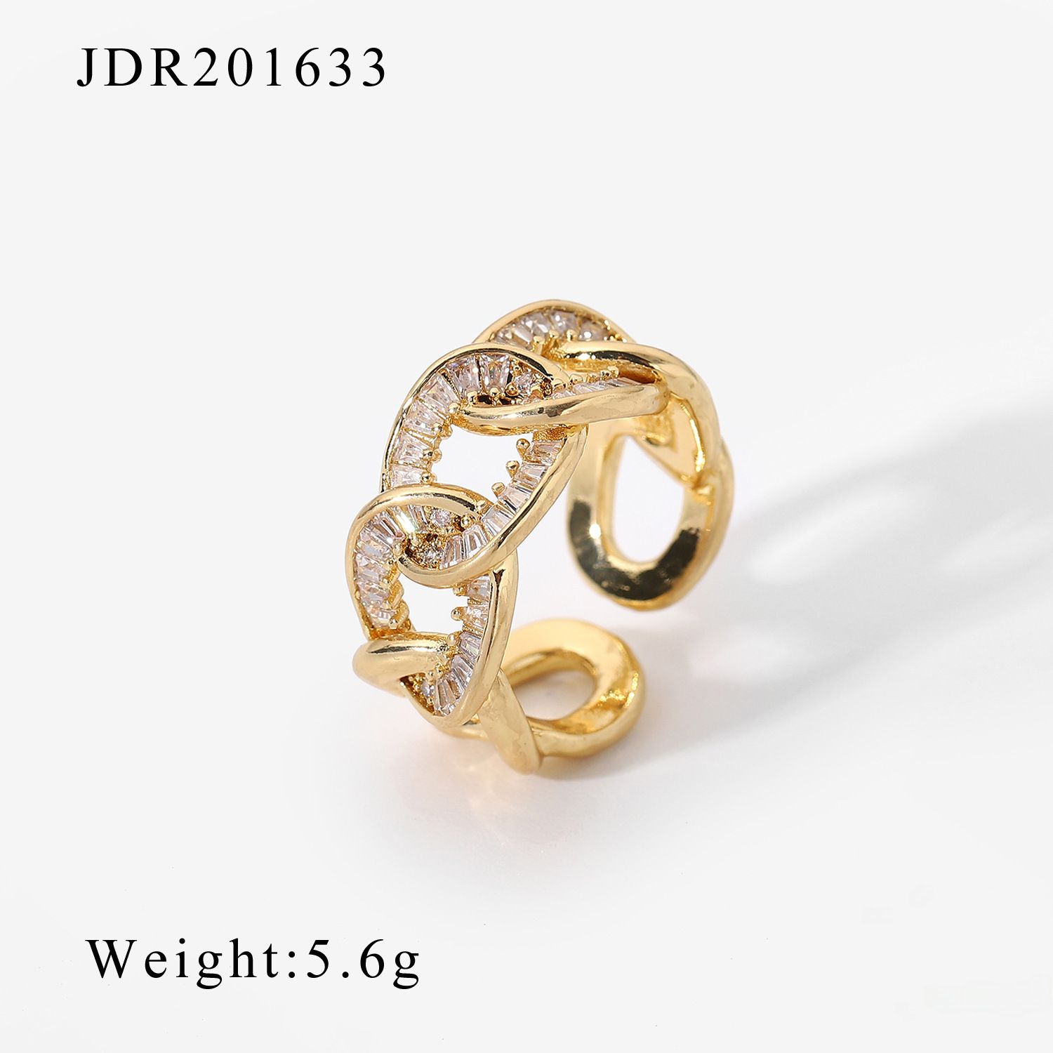 Ins style high-end feeling female national style ring does not fade zircon ring opening retro ring ring wholesale