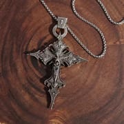 Amazon Cross-border Personality Retro Gothic Cross Skull Pendant Necklace European and American Fashion Exaggerated Pendant