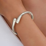 Cross-border Hot Exaggerated Water Drop Stream Metallic Glaze Open Bracelet Distinctive Light Luxury High-end Hand Jewelry