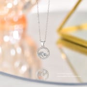 Aobao S999 full ginkgo leaf necklace women's exquisite diamond-embedded temperament design sense light luxury daily high-grade clavicle chain