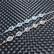 Real photo no color difference 925 sterling silver inlaid natural Topaz bracelet wholesale support customization