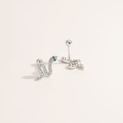 Cross-border Hot Sale S925 Sterling Silver Snake Nut Earrings Female Flash Zirconium Unique Personality Design Sense Earrings Tide