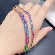 Small fresh natural color treasure bracelet full inlay personality 925 silver inlay ladies a generation of live supply