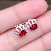 New low price 925 silver detection mall Garnet ladies earrings