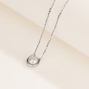 S925 sterling silver with fresh water pearl U shape necklace
