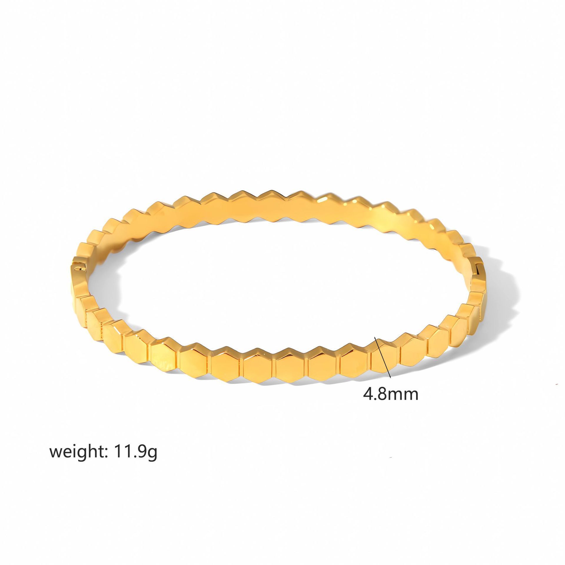 European and American-style light luxury bracelet six-pointed star buckle bracelet 18K gold stainless steel inlaid zirconium bracelet high-grade bracelet for women