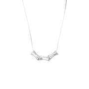 Po S999 Silver High-grade Bamboo Necklace Niche Design Ins Style Commuter Simple All-match Clavicle Chain for Hair