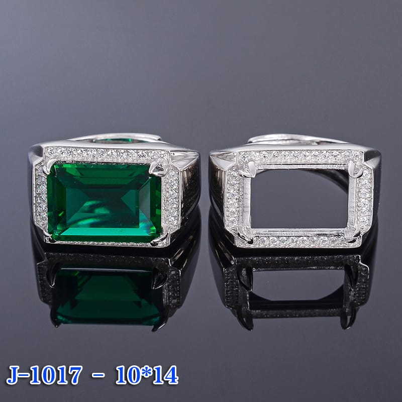 Main stone 10x 14mm 925 silver men's empty tow wholesale factory wholesale