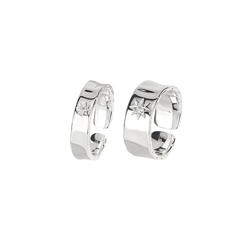 Cross-border Fashion S925 Sterling Silver Star Ring for Men and Women Can Wear Heavy Industry Irregular Design Ring