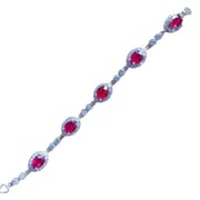 New Burned Ruby Bracelet Exquisite 925 Silver Inlaid Style Beautiful Ladies Live Supply Overseas Supply