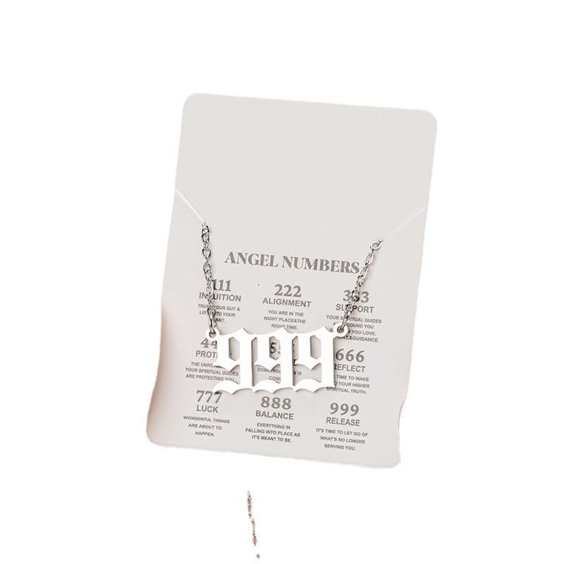2024 Women's New Arrival Angel Lucky Numbers Pendant Necklace Fashion 000-999 Stainless Steel Vintage Necklace