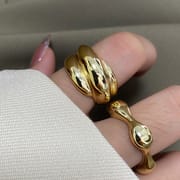 South Korea's Dongdaemun Heavy Industry to Create Multi-Layer Cloth Ring Women's ins Cold Wind Irregular Retro Index Finger Ring