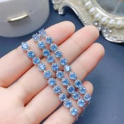 Natural Topaz bracelet 5 * 5mm women's bracelet 925 silver inlaid lantopa beautiful colorful treasure wholesale