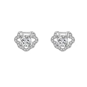S999 Sterling Silver Earrings Ruyi Lock Ping An Lock Earrings Mini Chinese Style Earrings Gift