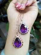 Atmospheric 925 silver amethyst pendant fashion Joker pendant wholesale goddess Fan