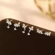 Original Po S999 Silver Butterfly Language Meng Yuan Fresh Sweet Literary Niche Unique Gentle suit Earrings