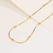 Cross-border Fashion S925 Sterling Silver Round Bead Snake Bone Chain Distinctive Simple Necklace Women's Stacked Short Clavicle Chain