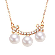 Pearl Jewelry Balance Beam Necklace Girly Temperament Freshwater Pearl Pendant Clavicle Chain Necklace Women