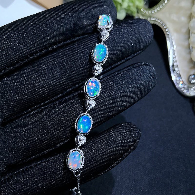 Natural opal bracelet wholesale 925 silver inlaid fashion Diamond style live broadcast exclusive for 5 * 7mm