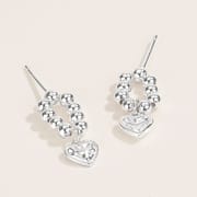 S925 Sterling Silver Niche Design Beaded Napping Love Earrings Simple High-end Earrings