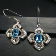 Real photo natural topaz earrings wholesale 925 sterling silver natural color treasure wholesale all kinds of naked stone