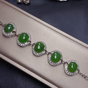 Natural Hotan jasper bracelet 8 * 10mm S925 silver inlay luxury supply peer pick wholesale