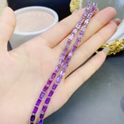 New on the new natural amethyst bracelet 925 silver inlaid gift wholesale anise 4*6mm jewelry wholesale