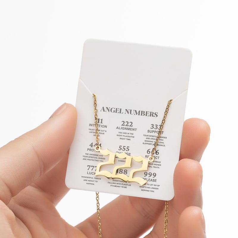 2024 Women's New Arrival Angel Lucky Numbers Pendant Necklace Fashion 000-999 Stainless Steel Vintage Necklace