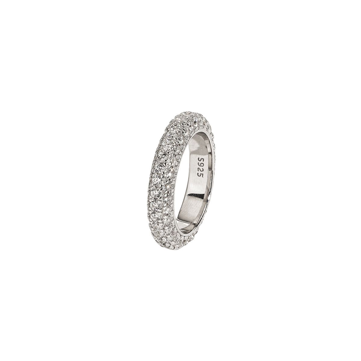 European and American Personality S925 Sterling Silver Seiko Donut Ring Women's Middle Ancient French Three-sided Diamond Ring