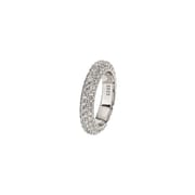 European and American Personality S925 Sterling Silver Seiko Donut Ring Women's Middle Ancient French Three-sided Diamond Ring