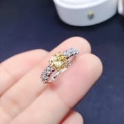 Authentic Mosan diamond ring wholesale 925 sterling silver pink Green White Black Blue 1 karat live supply