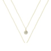 Cross-border Geometric Long Flash Diamond Round Double-layer Necklace Women's Simple Style Fashion Diamond Clavicle Chain Neck Chain Fashion