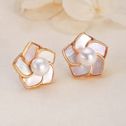 Freshwater Pearl Earrings s925 Silver Needle Fritillaria Earrings Advanced Sense to Send Girlfriends