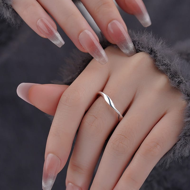 Po S999 Foot Silver Mobius Ring Very Simple Geometric Artistic Cold Temperament Niche Jewelry