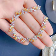 Natural sapphire bracelet girls 925 silver sapphire bracelet 3 * 4mm bare stone gift colorful treasure wholesale