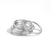 Po S999 Sterling Silver Smiley Lucky Ring Stacked with Slim Ring for Women Niche Atmosphere Simple Tail Ring for Women