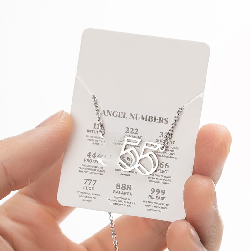 2024 Women's New Arrival Angel Lucky Numbers Pendant Necklace Fashion 000-999 Stainless Steel Vintage Necklace
