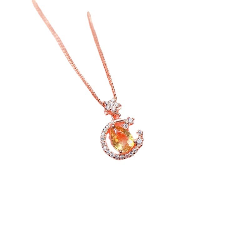 New natural citrine pendant 5*7mm fashion pendant 925 silver ladies pendant wholesale