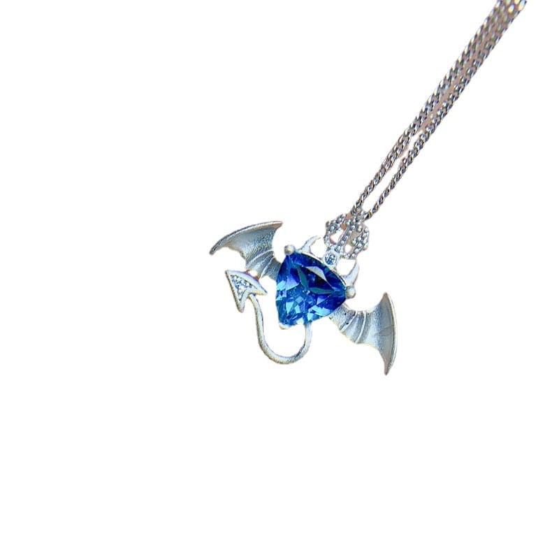 New simple fashion natural London blue topaz pendant necklace angle 6*6mm ladies pendant wholesale