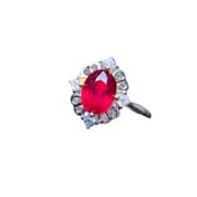 New burnt ruby ring 925 silver fashion high-grade light luxury female ring TikTok live supply wholesale