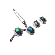 Black Opal Set Natural Australian Opal Set Wholesale Beautiful Full Flash Fire Color Gift for Girlfriend