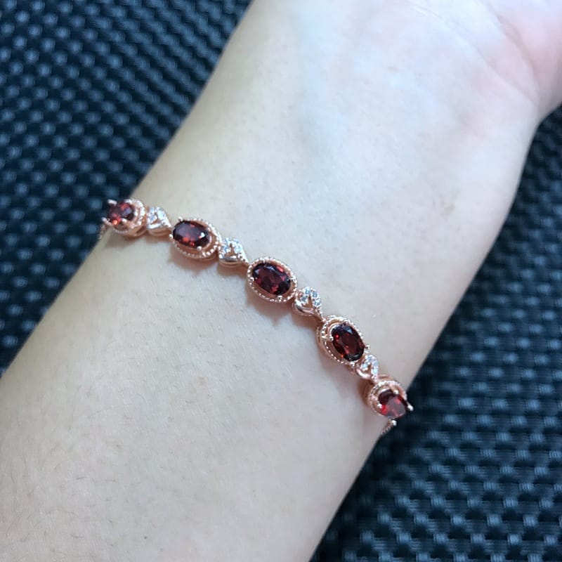 925 silver natural garnet bracelet Yougong manufacturing wholesale grain selection gem