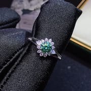 0.5 karat Mosang Diamond Women's Ring GRA Certificate Black Card Waist Code 925 Silver Inlay Platinum Plated