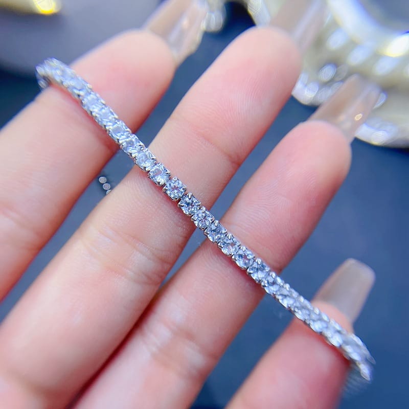 New arrival natural aquamarine bracelet 925 silver inlaid gift wholesale