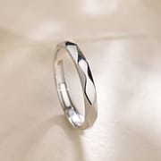 Po S999 Silver Ornament Ring Lovers Open Ring Simple Design Sense Valentine's Day Gift New Style