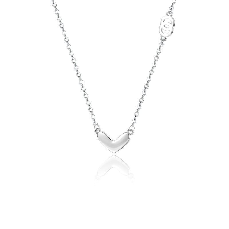 S999 sterling silver Love necklace double ring clavicle chain silver accessories female girlfriend gift new