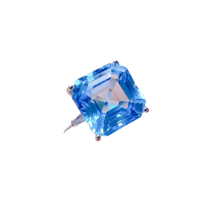 Simple small fresh 925 silver set Asche natural Topaz ring ladies live ring tremolo supply