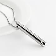 Amazon Titanium Steel Whistle Meditation Mindfulness Breathing Decompression Anxiety Yoga Stainless Steel Pendant Necklace in stock Wholesale