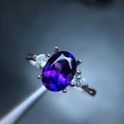 Simple style Japanese and Korean light version 925 silver amethyst ring wholesale factory to receive various orders